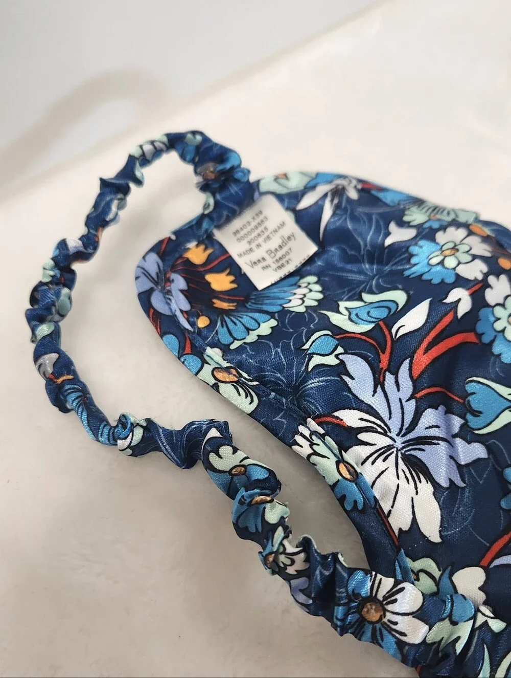 Vera Bradley Navy Blue Floral Burst Eye Mask Clear Cosmetic Bag Gift Set